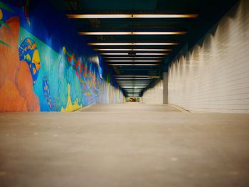 View of empty subway tunnel