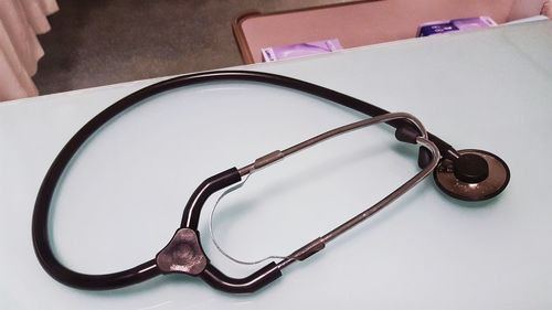 Close-up of eyeglasses on table