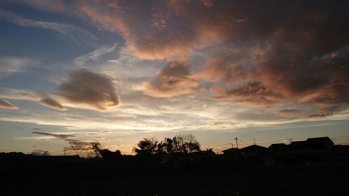 Silhouette trees against sky during sunset