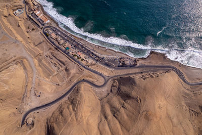 High angle view of beach