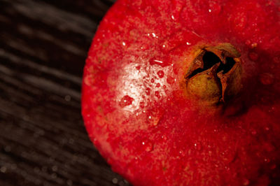 Close-up of apple on water