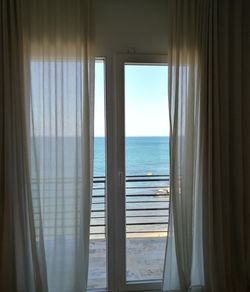 Sea seen through window