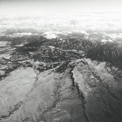 Scenic view of snow covered mountains