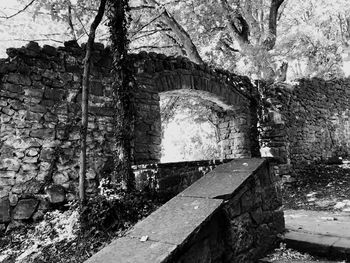 Stone wall of old building