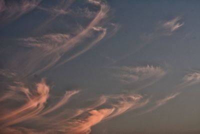 Low angle view of sky at sunset