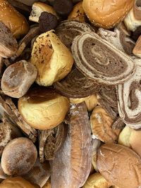 Full frame shot of breads for sale