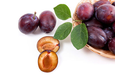 High angle view of fruits on table