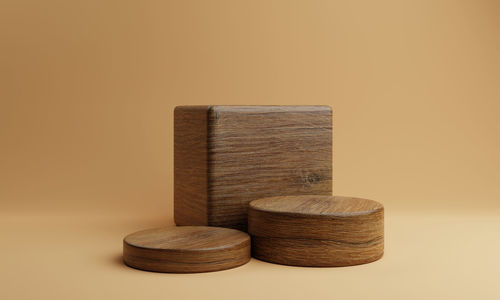 Close-up of stone stack on table