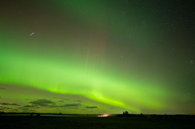 Scenic view of sea against sky at night