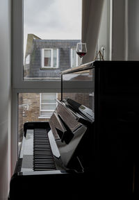 Close-up of piano keys