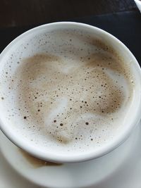 High angle view of coffee on table