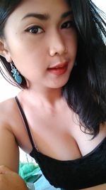 Close-up portrait of a beautiful young woman