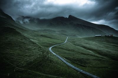 Scenic view of landscape against cloudy sky