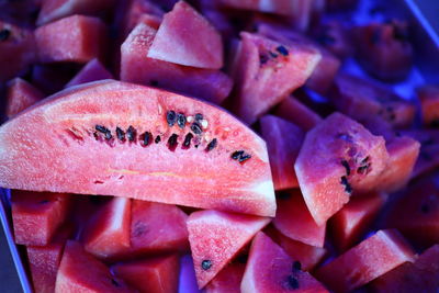 Full frame shot of chopped fruits