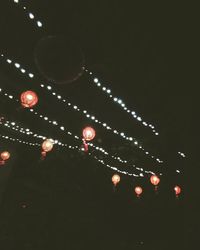 Low angle view of illuminated lanterns