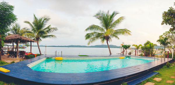 View of swimming pool against sky