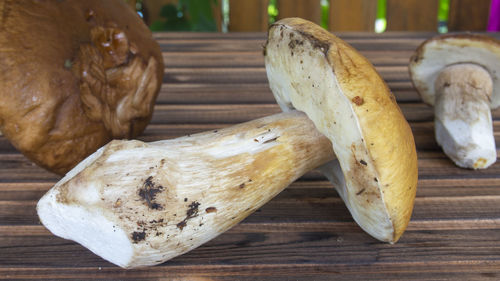 High angle view of bread on table