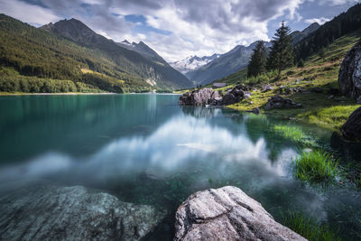 Long exposure of an alp lake