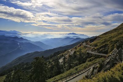 Scenic view of mountains against sky