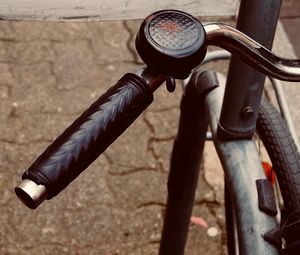 High angle view of bicycle in city