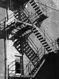 Low angle view of staircase in abandoned building