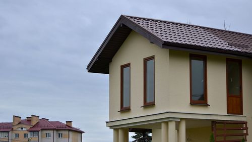 Low angle view of building against sky