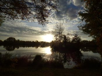 Scenic view of landscape against sky during sunset