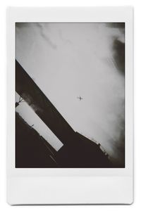Low angle view of airplane window