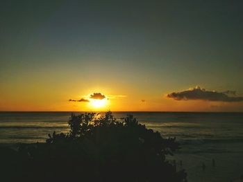 Scenic view of sunset over sea