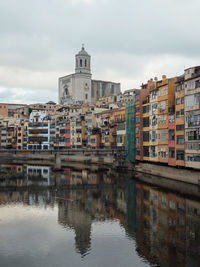 Reflection of buildings in water