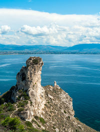 Poetto tower over the devil's saddle sella del diavolo cagliari