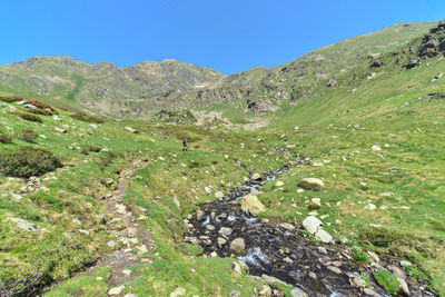 Scenic view of mountains against clear sky