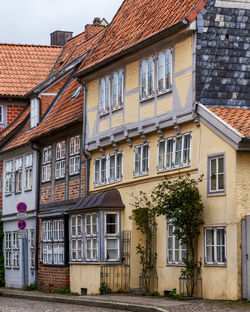 Beautiful ciytscape with medieval colorful architecture in lüneburg, lower saxony, germany