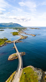 High angle view of sea against sky