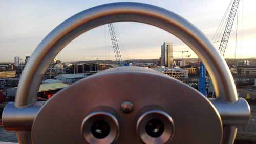 Close-up of cityscape against sky