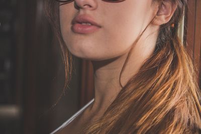 Close-up of beautiful woman