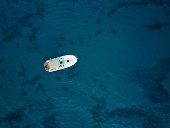 Directly above shot of yacht on sea