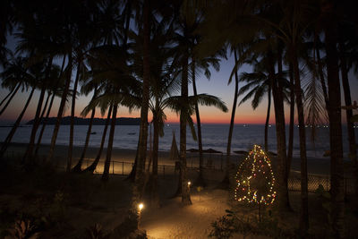 Scenic view of sea at sunset