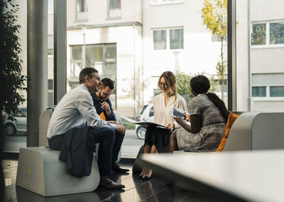 Business coworkers having meeting in office