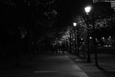 Illuminated street light at night