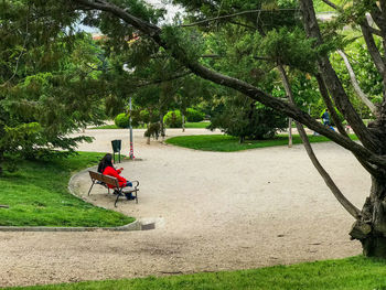 Man riding bicycle