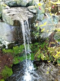 Water flowing through rocks