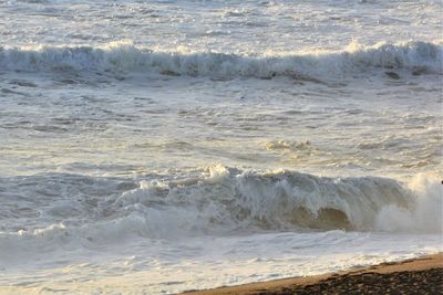 Waves rushing towards shore