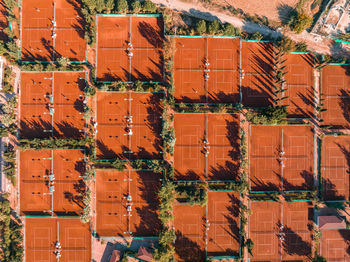 Aerial view of the tennis courts in the resort.