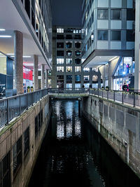 Canal amidst buildings in hamburg city