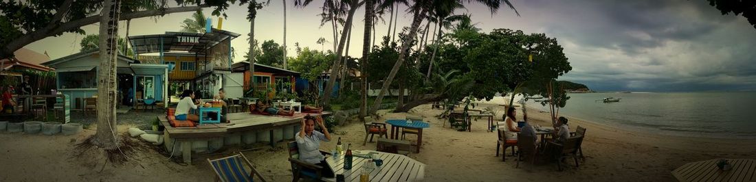 View of people on beach