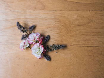 High angle view of flowers on table