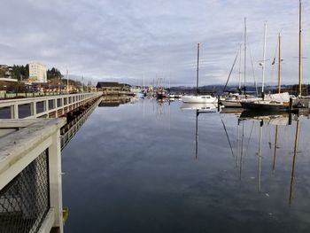 Sailboats in marina