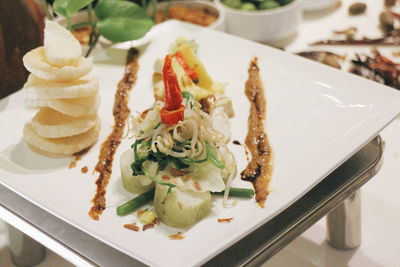 Gado-gado served in plate on table