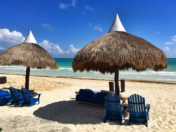 Chairs and parasols at beach